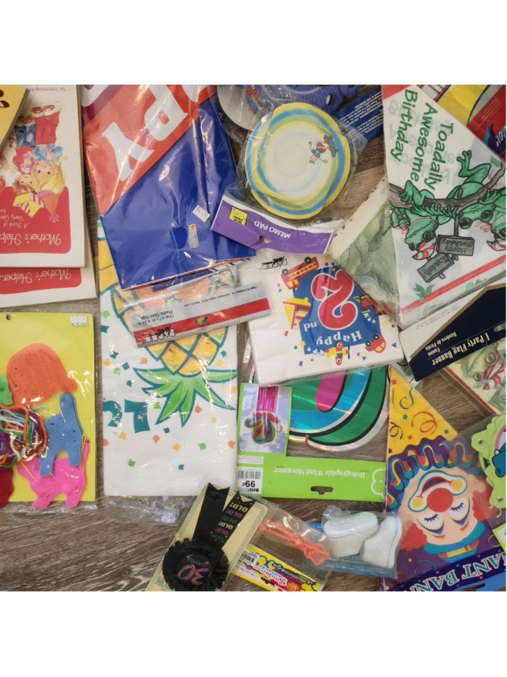 Vintage Party Supplies Lot NOS Mixed Licensed Decorations Banners Napkins Favors